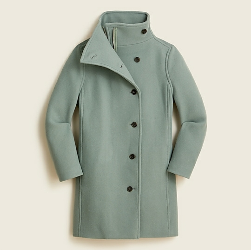 New J crew Villa coat in Italian stadium-cloth wool Slate Green SZ 2P
